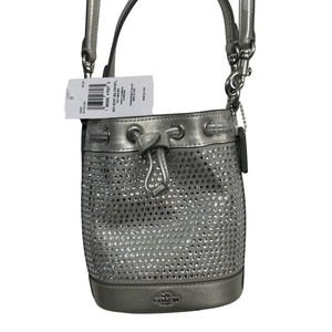 🆕Coach Silver Mini bling bucket Bag With Dust Bag
